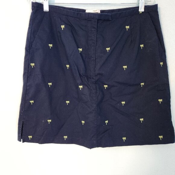 LIZGOLF Skirt Skort Tennis Pickleball Golf Navy Blue Palm Trees Pockets Lined 14 - Picture 3 of 11